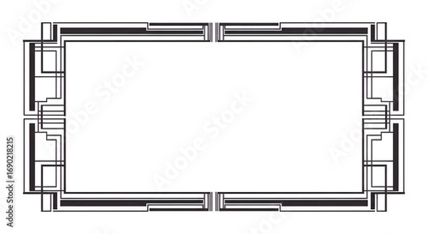 Obraz Elegant Art Deco border design framing elegant invitations or certificates with vintage style
