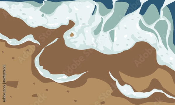 Obraz Closeup sandy beach background in simple detailed style