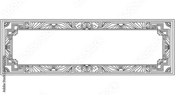 Obraz Elegant Art Deco sunburst frame design for vintage invitations and decorative borders