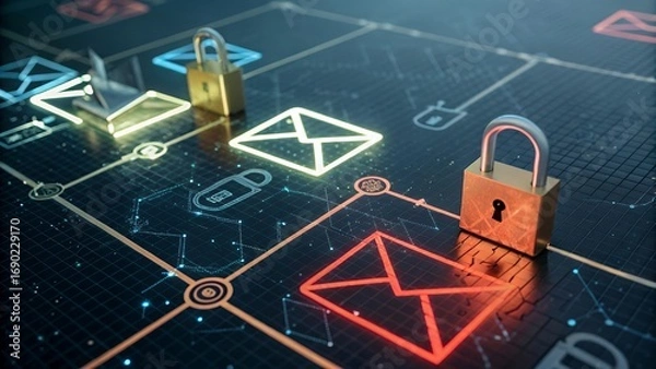 Fototapeta Securing Email Communication Advanced Encryption and Data Protection