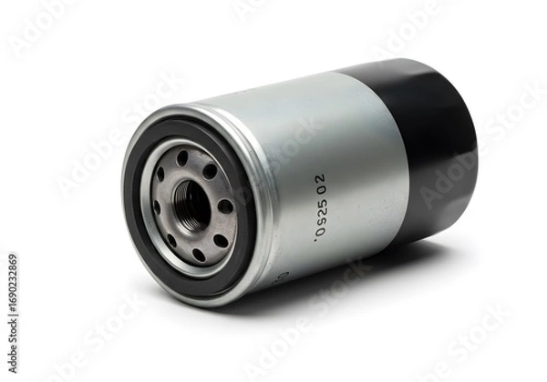 Fototapeta Professional automotive oil filter isolated on white background for industrial and mechanical concepts