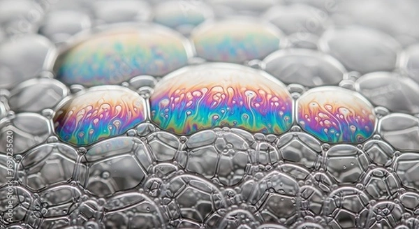 Obraz Rainbow Soap Bubbles Close Up