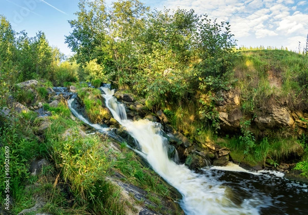 Obraz летний, пейзаж с бурлящим ручьем, Россия, Урал