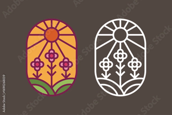 Fototapeta logo and illustration design template editable and high resolution image vector for business promotion and graphic branding tools