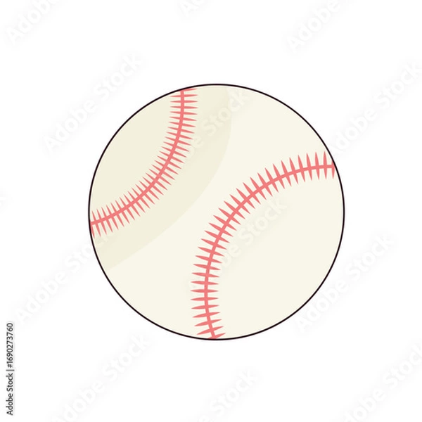 Fototapeta Close up of a classic baseball with red stitches and white paneling isolated on a black background