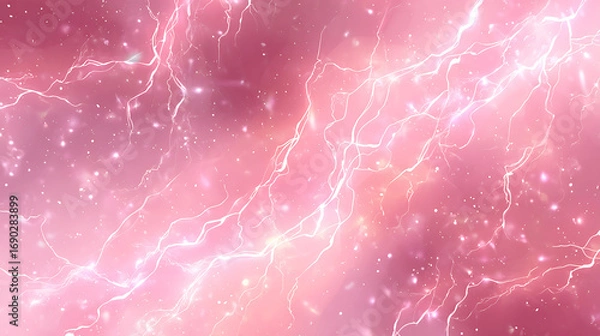Obraz Abstract pink lightning background with glowing particles and dynamic energy for creative designs