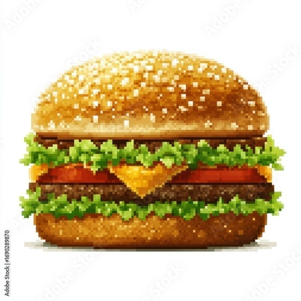 Fototapeta Delicious double cheeseburger