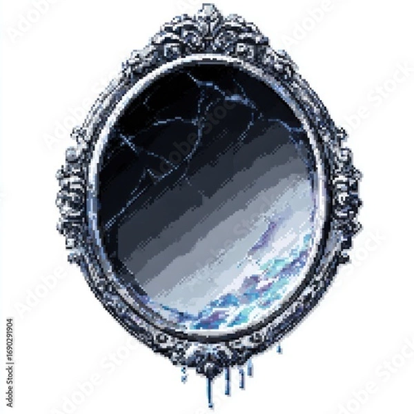 Fototapeta Broken mirror ornate frame