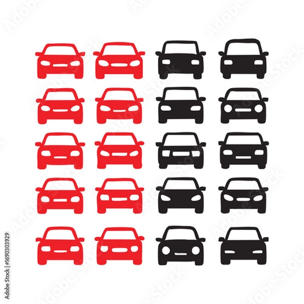 Fototapeta Stylized Illustration of a Red Character on White Background Simple Aesthetic