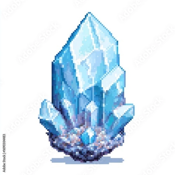 Fototapeta Pixelated light blue crystal