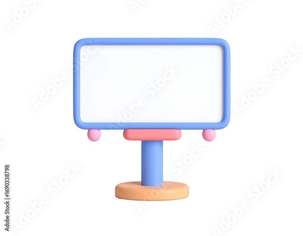 Obraz Pastel 3D Render Blank Sign