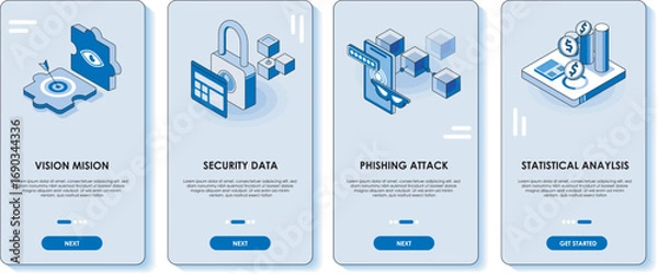 Obraz Isometric Fintech UI Set