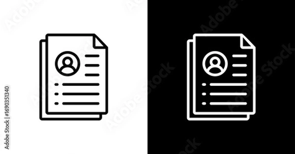 Obraz Curriculum Vitae White Icon Set