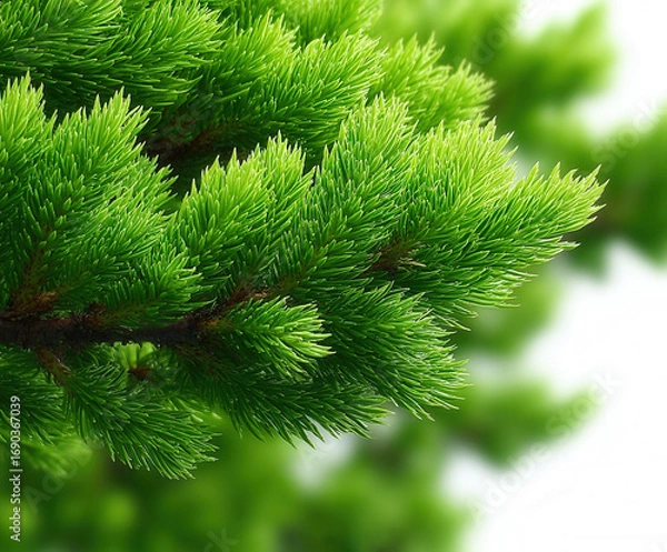 Fototapeta christmas tree branch isolated
