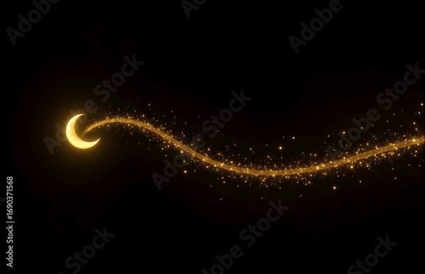 Obraz Golden Crescent Star Trail