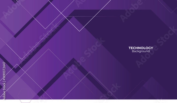 Fototapeta Purple Futuristic abstract technology background arrow with lines and glow effect