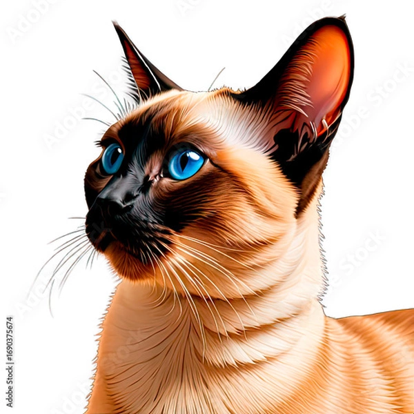 Obraz Captivating Siamese Cat Portrait with Striking Blue Eyes