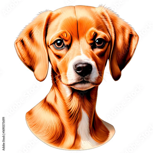 Obraz Expressive Puppy Dog Portrait - Digital Illustration