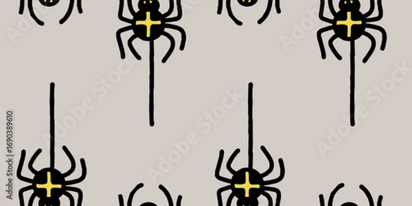 Fototapeta Spooky spider seamless pattern. Halloween pattern