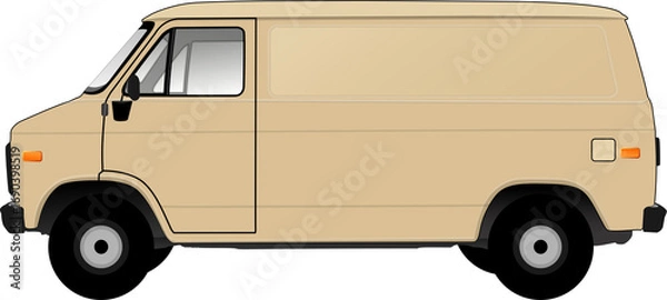 Obraz vector beige van isolated png on white background