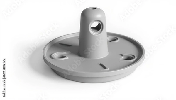 Obraz Gray plastic base for outdoor umbrella stand on white background  