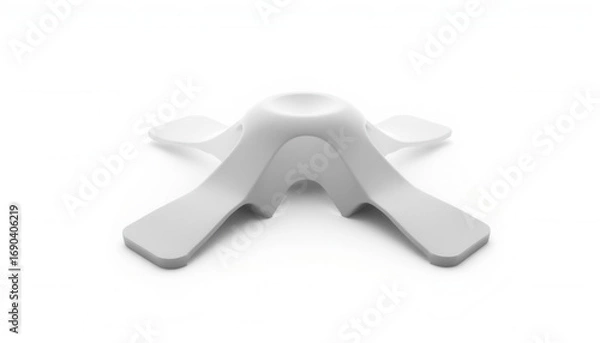 Obraz Modern white object with curved design and four feet for stability  