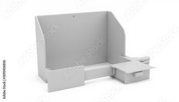 Obraz Simple white desk organizer with drawer for office supplies  