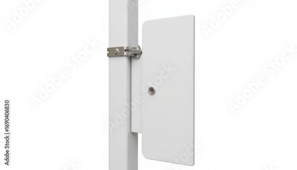 Obraz White wall mount bracket attached to vertical pole for support  