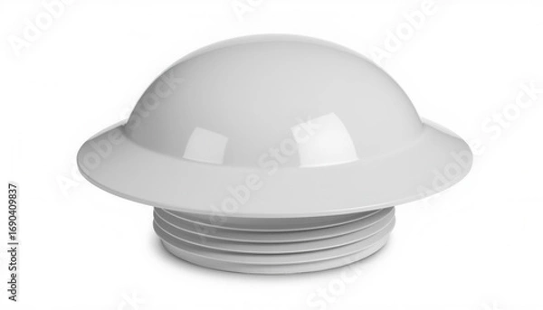 Obraz White dome-shaped light fixture with threaded base for installation  
