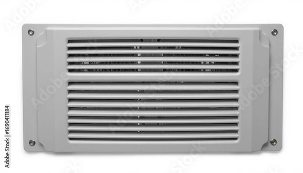 Obraz Wall-mounted air conditioning unit with grilles in neutral color  