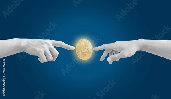Fototapeta Crypto currency, digital currency, Bitcoin investment concepts