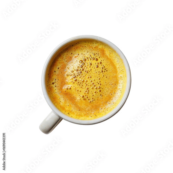 Obraz Overhead View of a Cup of Golden Turmeric Latte