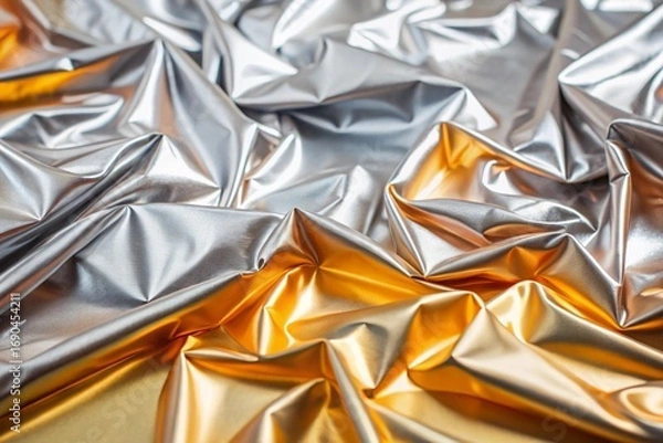 Fototapeta silver texture background with metalic  foil smooth finishing