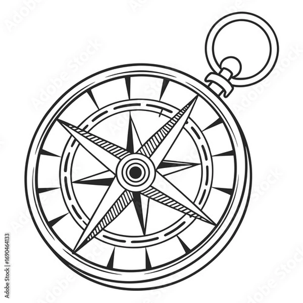 Fototapeta A navigational instrument showing direction relative to the geographic cardinal points, often in a brass housing.