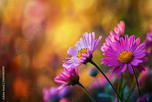 Fototapeta Bright flowers, generated AI