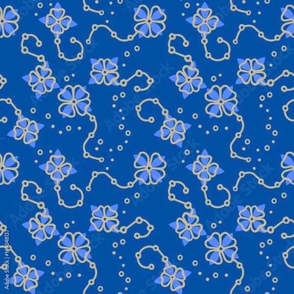 Obraz  Blue floral pattern