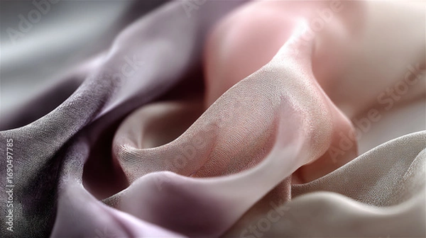 Fototapeta Realistic Flowing Transparent Textile with Dreamy Glow