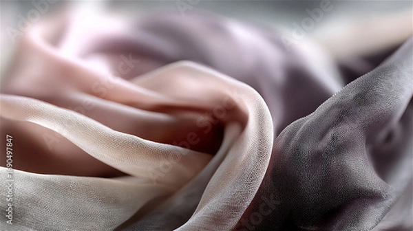 Fototapeta Realistic Flowing Transparent Textile with Dreamy Glow
