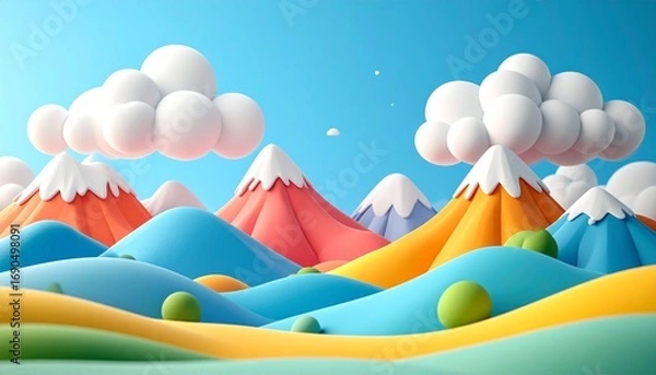 Obraz Whimsical Mountain Landscape