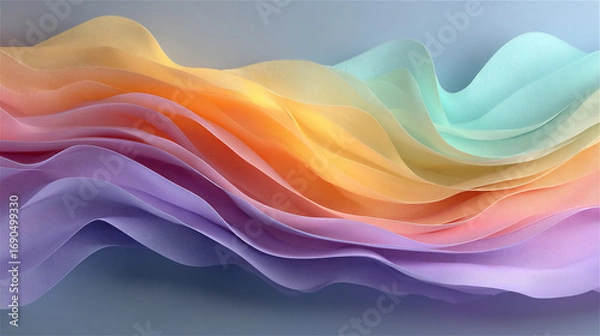 Fototapeta Pastel Gradient Mesh with Flowing wave background
