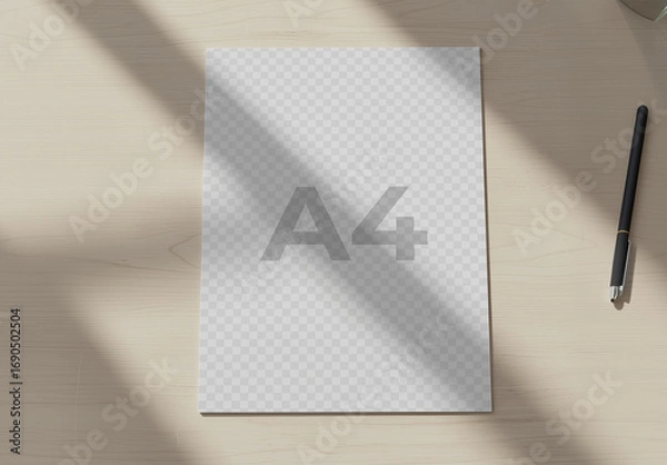 Obraz Simple A4 Mockup Paper On Desk