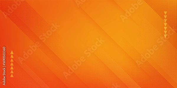 Fototapeta Abstract Orange Geometric Gradient Background with Halftone Pattern