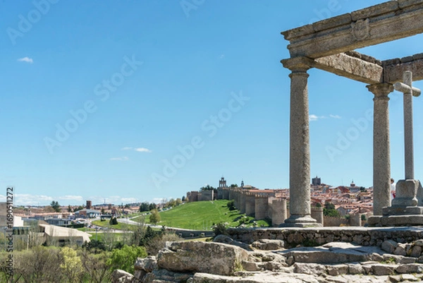 Obraz Panorramica de las Murallas de la ciudad de Avila