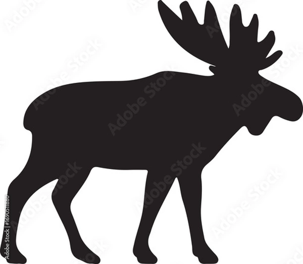Obraz Artistic moose illustration with natural elements
