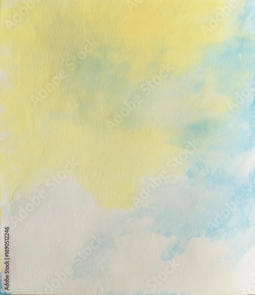 Fototapeta A yellow and blue background with a splash of white