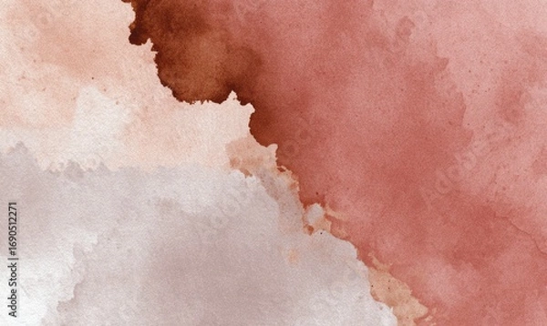 Fototapeta A painting of a red and white background with a brown and white swirl