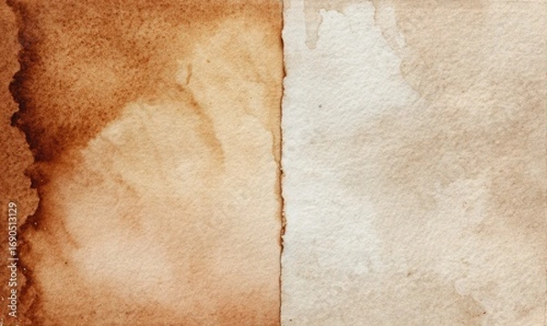 Fototapeta A piece of paper with a brown and white background