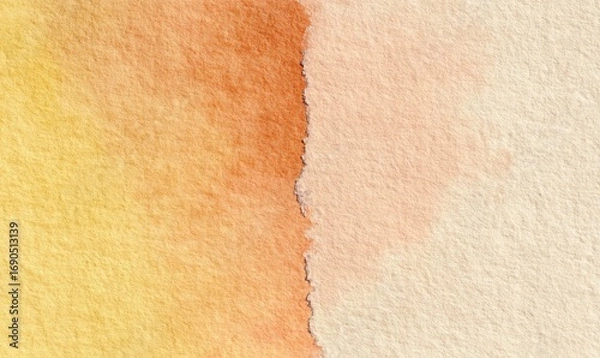 Fototapeta A painting of a wall with a yellow and orange stripe