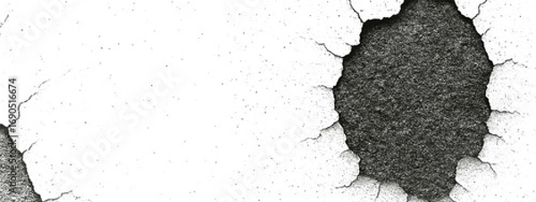 Obraz Grunge style black ink blotches on white textured surface