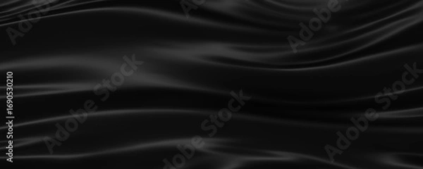Obraz Abstract black fabric background with copy space 3D Render